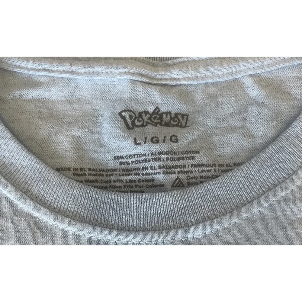 Pokemon Blue Short Sleeve Boys Large Shirt Squirtle Pikachu Charmander Bulbasaur